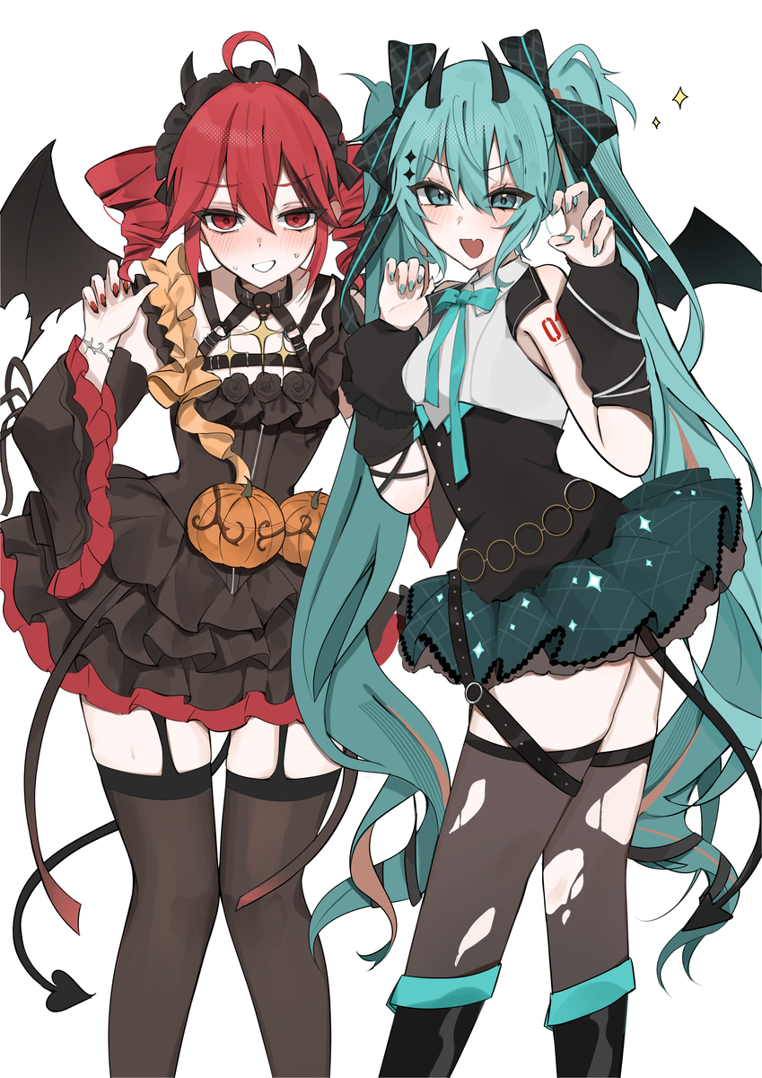 This is a pixiv picture whose title is ハロウィンネギドリル.