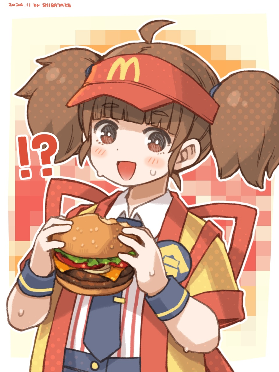 This is a pixiv picture whose title is 🍔ダブルワッパーチーズ食べ美🍔.