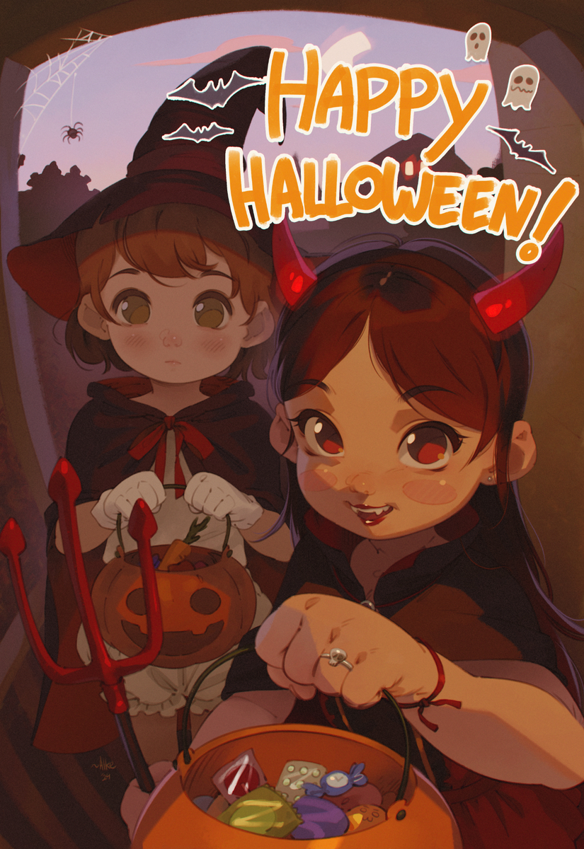 This is a pixiv picture whose title is Halloween 2024.