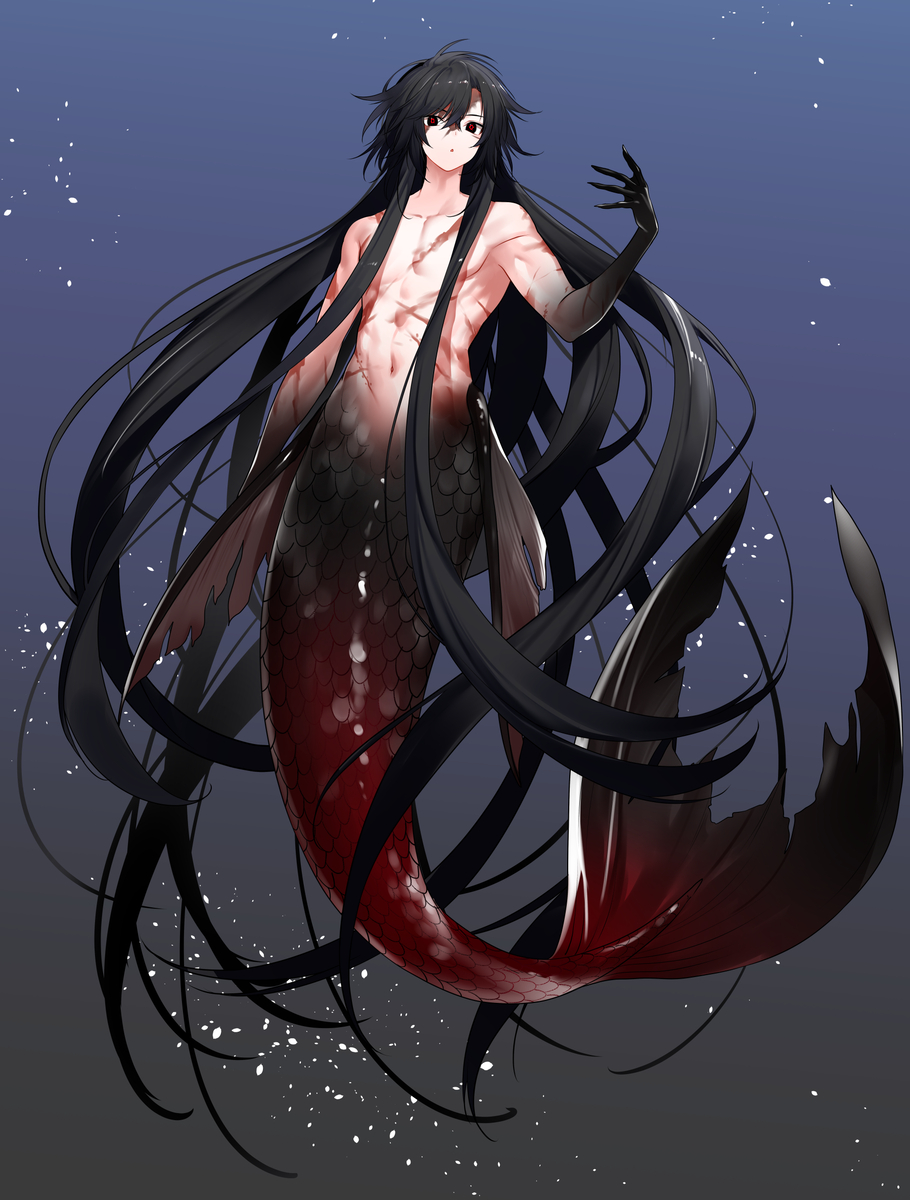 This is a pixiv picture whose title is 人魚.