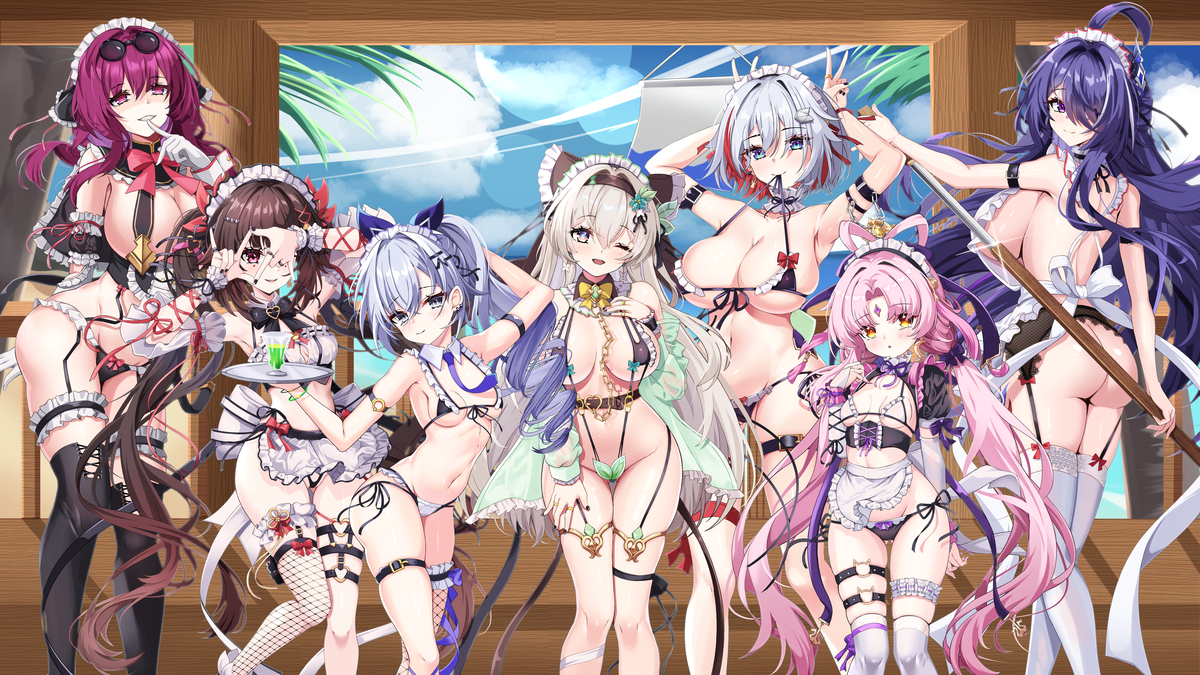 This is a pixiv picture whose title is Starail Beach maid project.