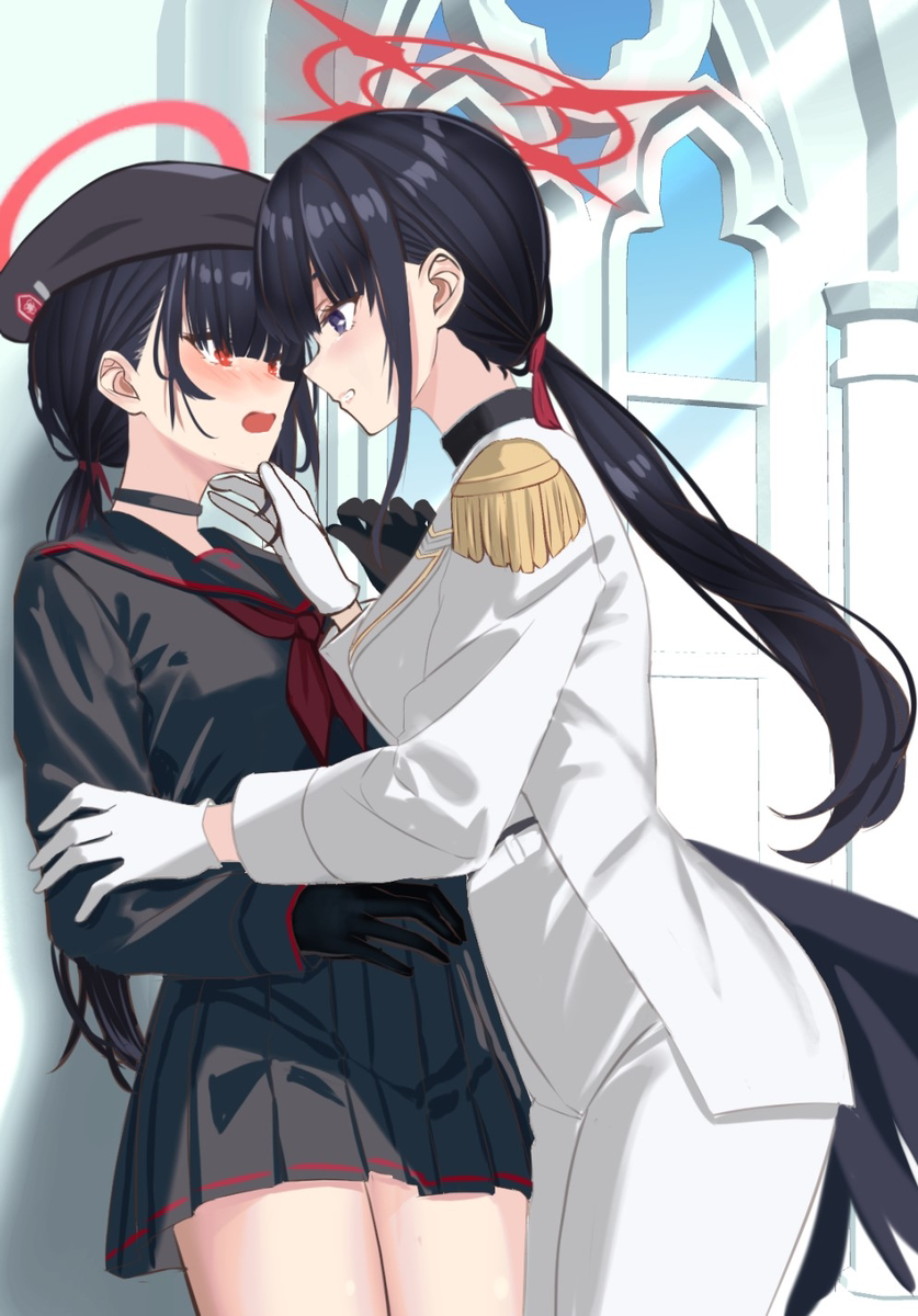 This is a pixiv picture whose title is 「せ、せ、せ、先輩...これは演劇の一部ですか？」.