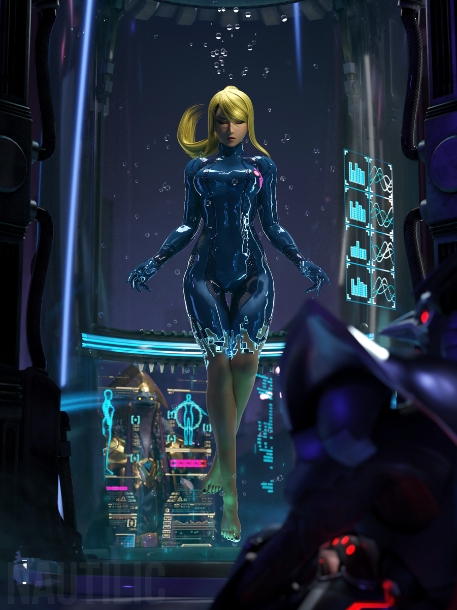 This is a pixiv picture whose title is Samus Stasis Tube.