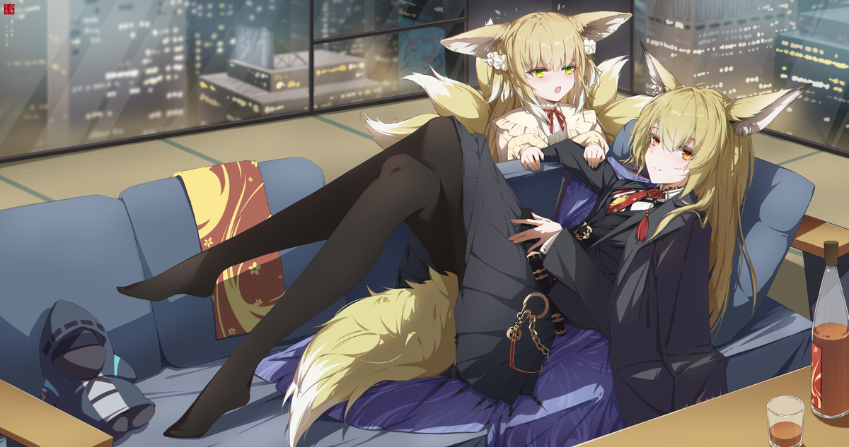 This is a pixiv picture whose title is 忍冬铃兰母女.