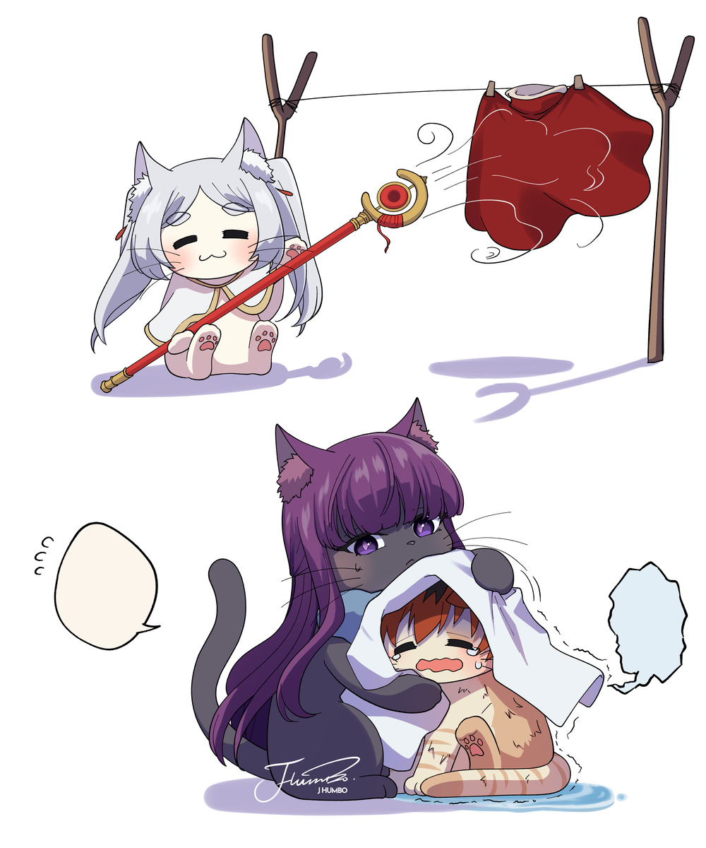 This is a pixiv picture whose title is 🐱🐱💦.