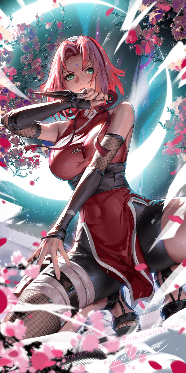 This is a pixiv picture whose title is Sakura Haruno.