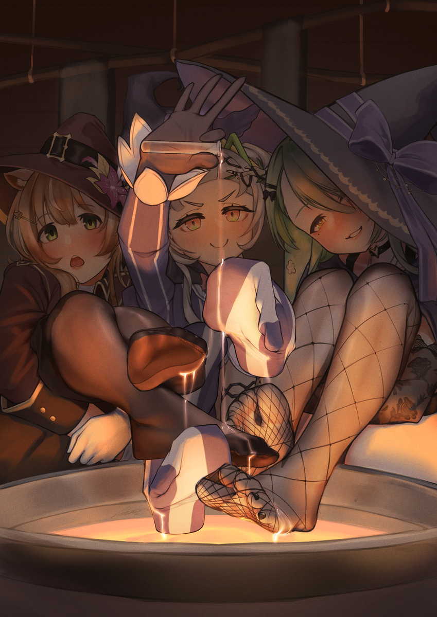 This is a pixiv picture whose title is Witches' Brew.