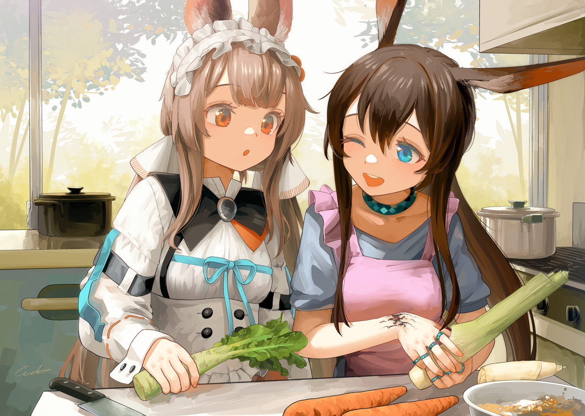 This is a pixiv picture whose title is 料理を教えますよ.