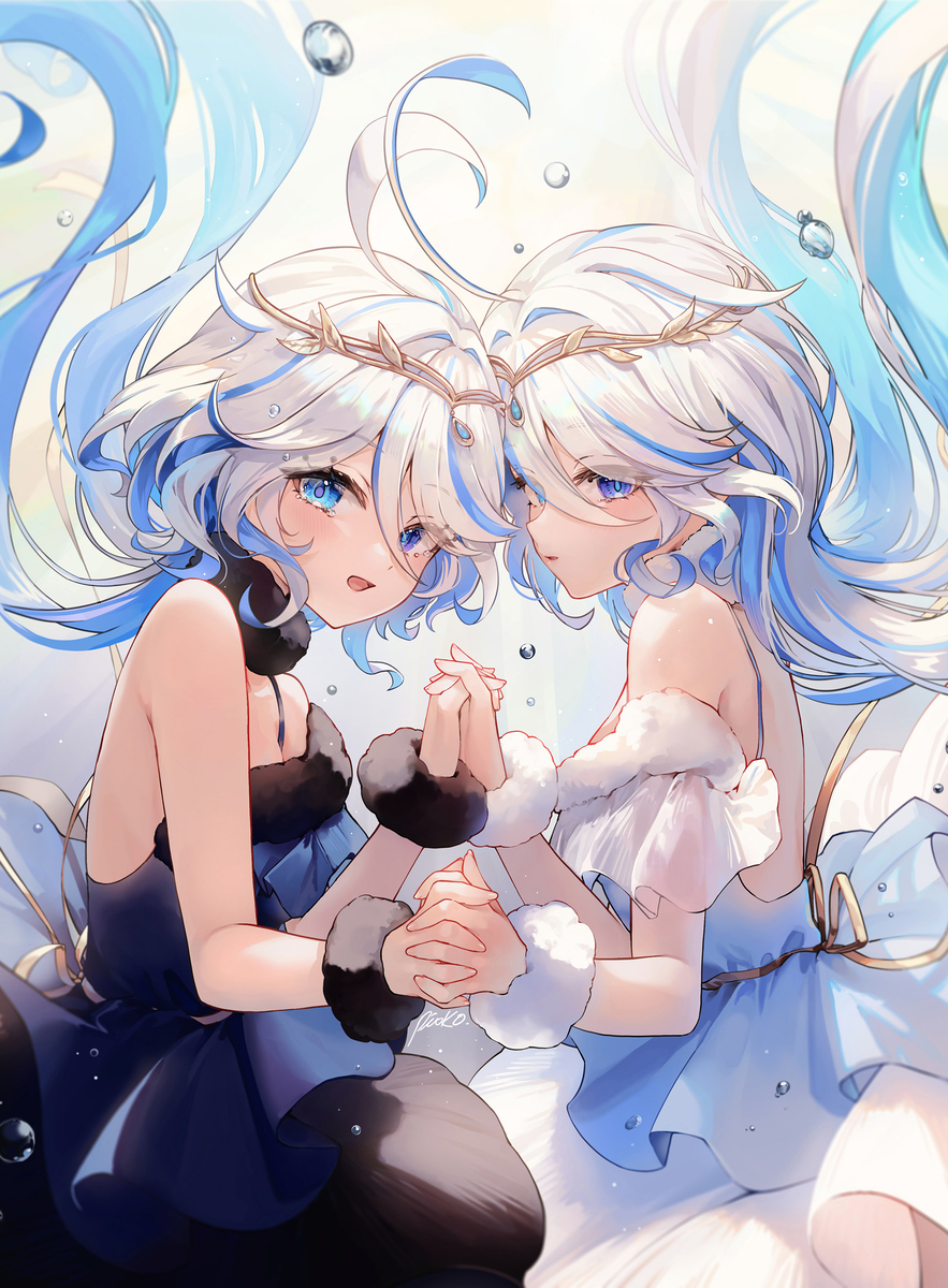 This is a pixiv picture whose title is フリーナとフォカロルス.