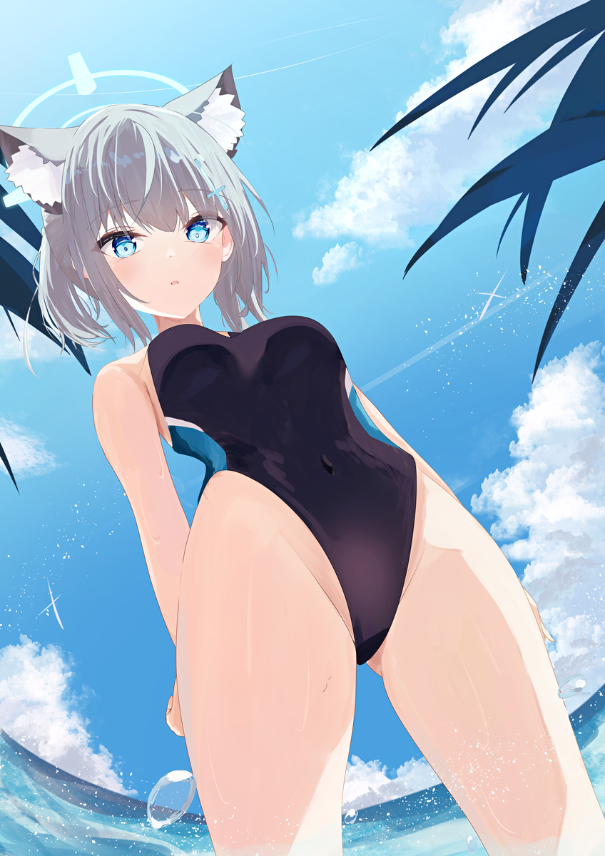 This is a pixiv picture whose title is シロコ（水着）.