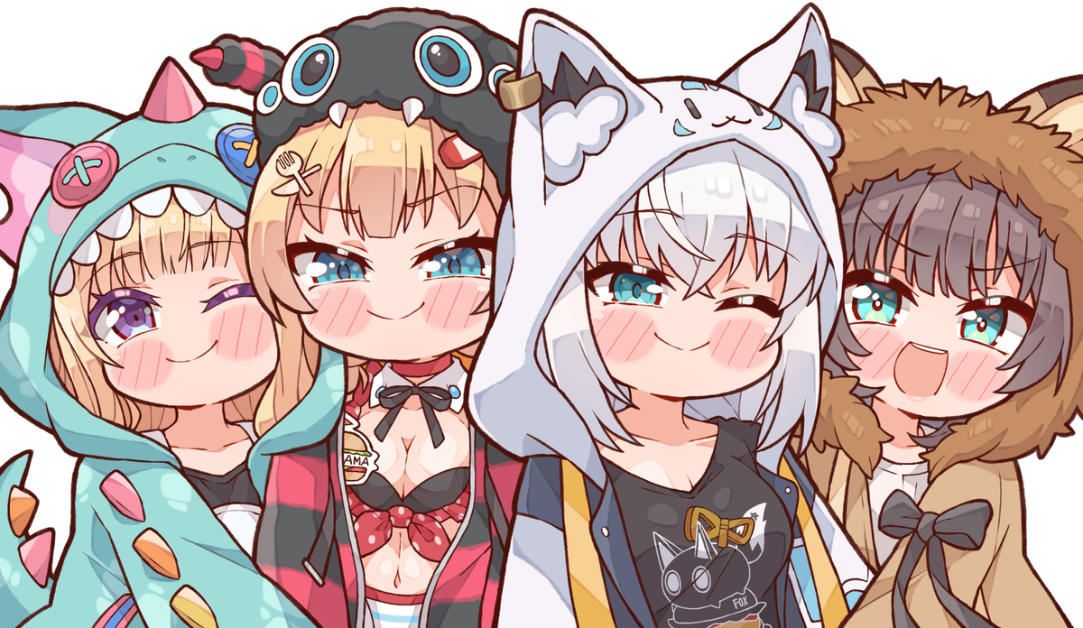 This is a pixiv picture whose title is Hoodies.