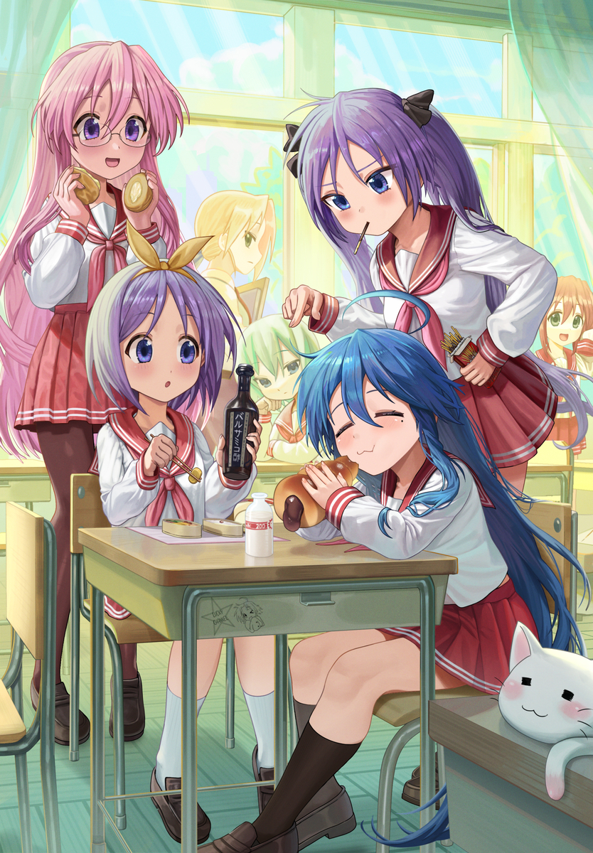 This is a pixiv picture whose title is 100日目, らき☆すた.
