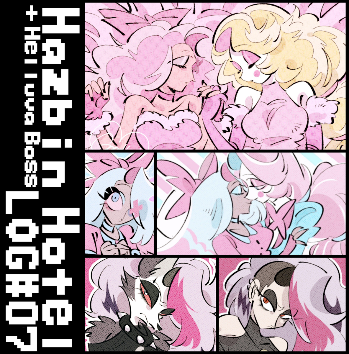 This is a pixiv picture whose title is HazbinHotel+HelluvaBoss LOG#07.