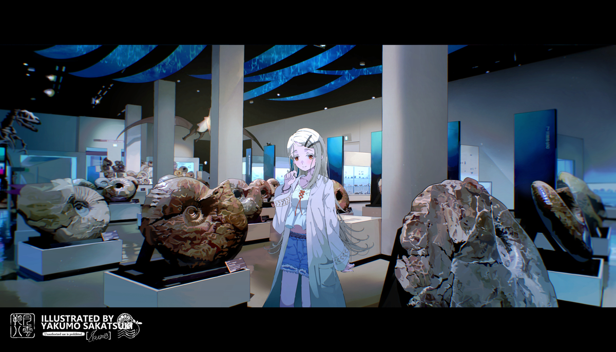 This is a pixiv picture whose title is 博物館.