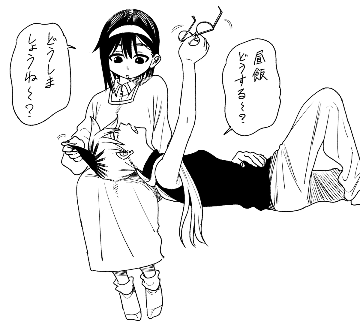 This is a pixiv picture whose title is 管理人さん と 大家さん.