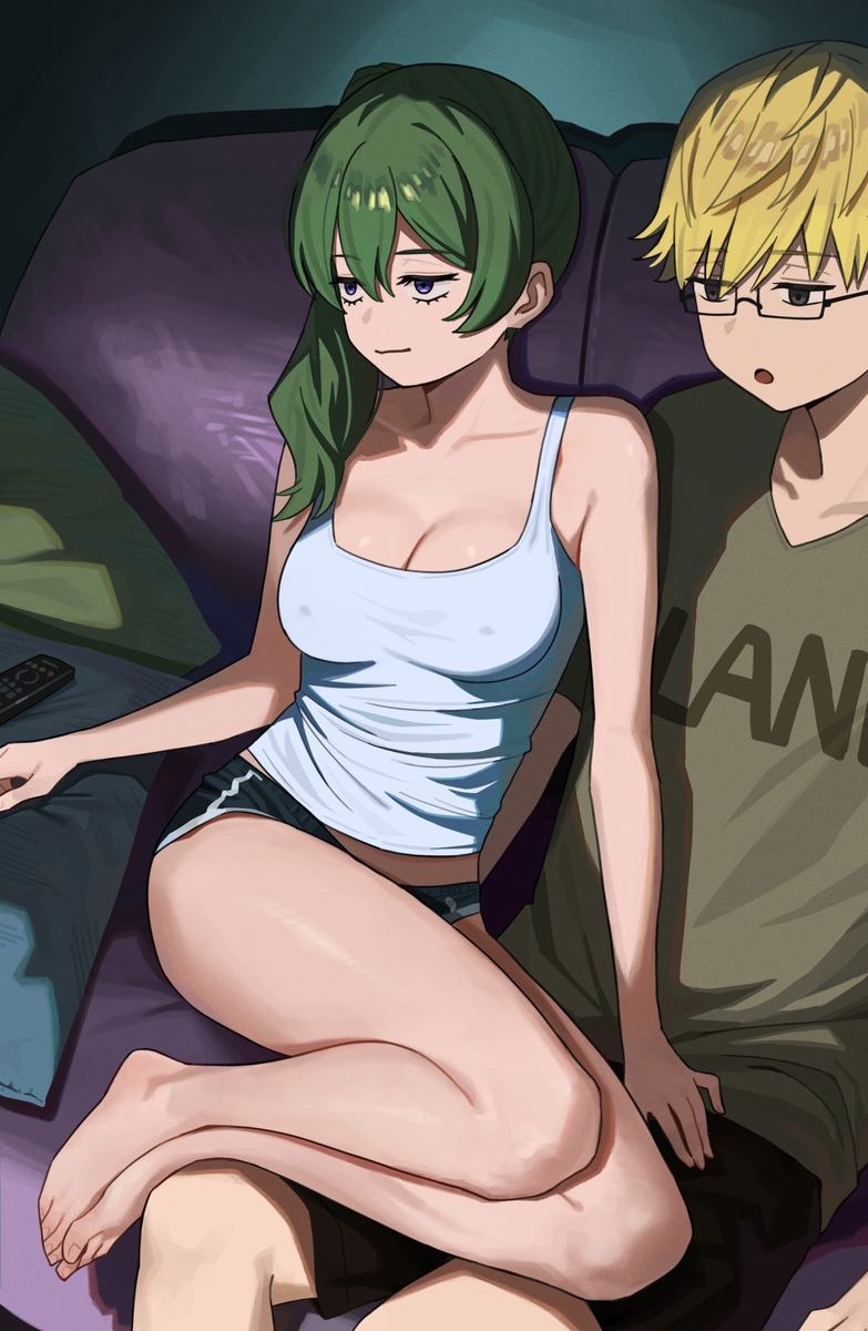 This is a pixiv picture whose title is 你把手放在哪了？.