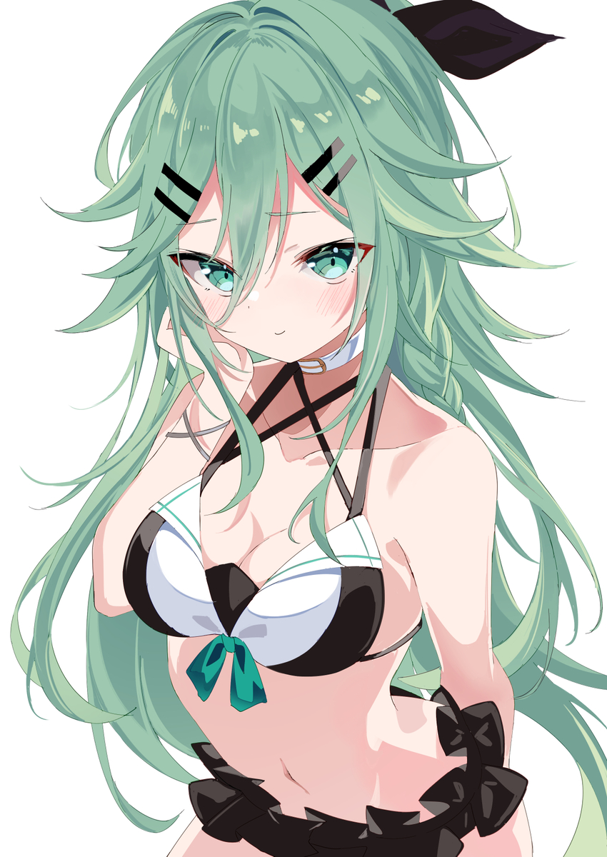 This is a pixiv picture whose title is 水着山風.