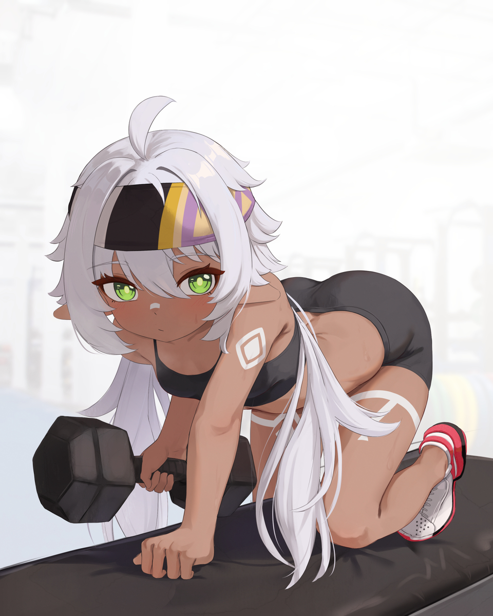 This is a pixiv picture whose title is イアンサ・筋トレ.