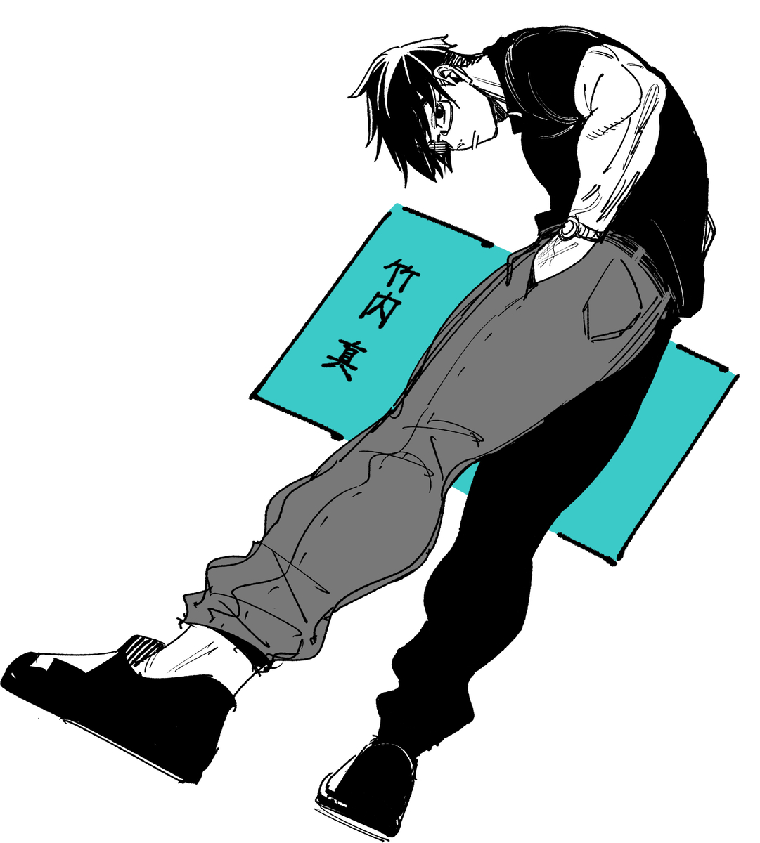 This is a pixiv picture whose title is 気づけばイケメンになってた竹内さん.