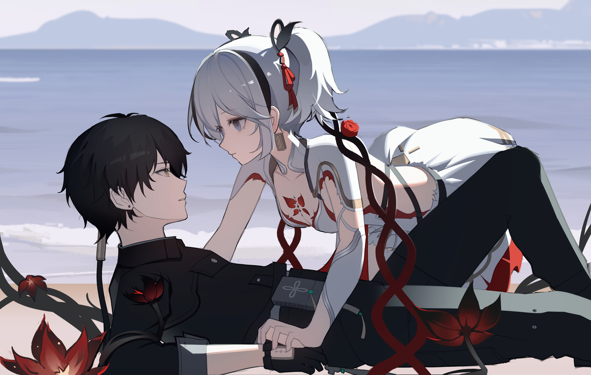 This is a pixiv picture whose title is dancing on the edge.