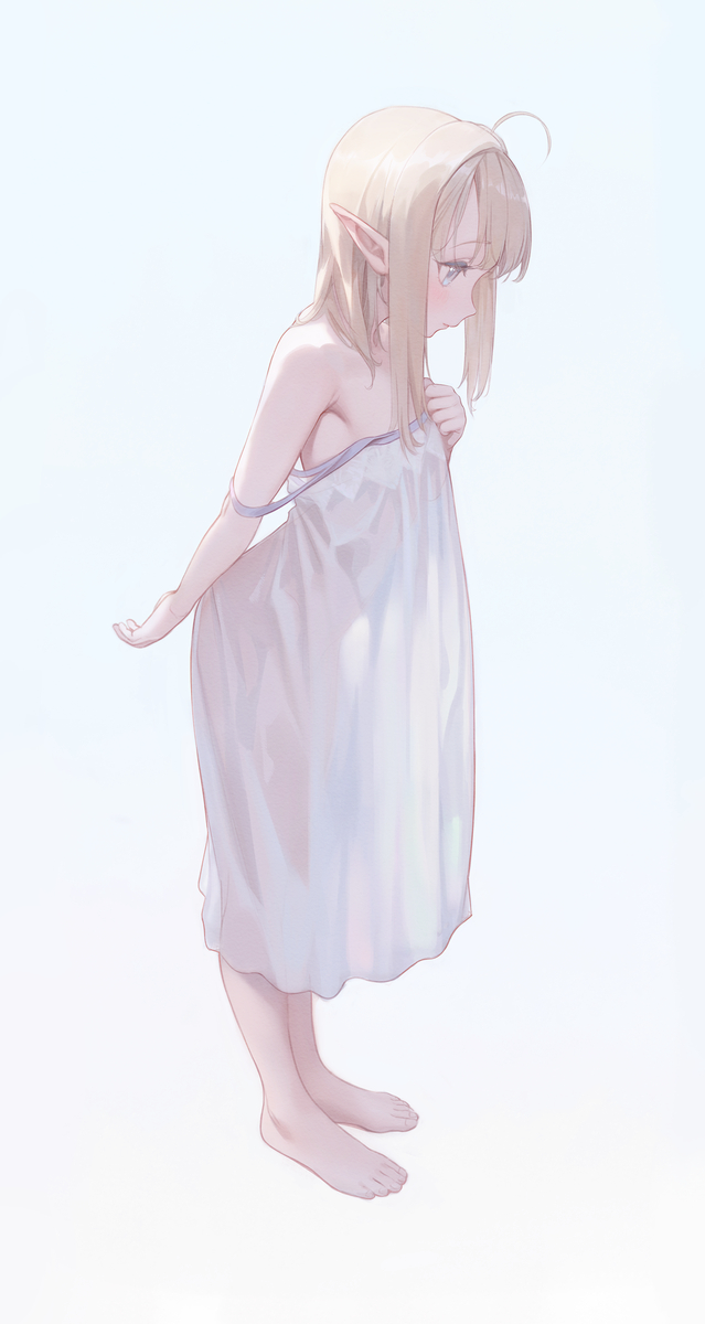 This is a pixiv picture whose title is 🧝‍♀️🤍👗.