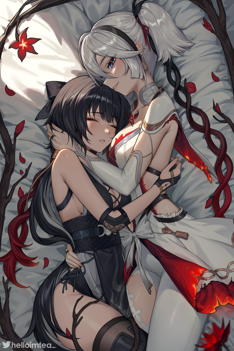 This is a pixiv picture whose title is Rover & Camellya \漂泊者 & ツバキ (椿).