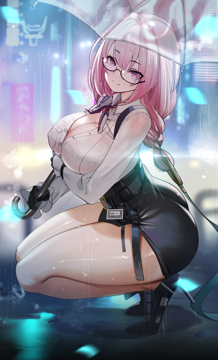 This is a pixiv picture whose title is Under the rain.