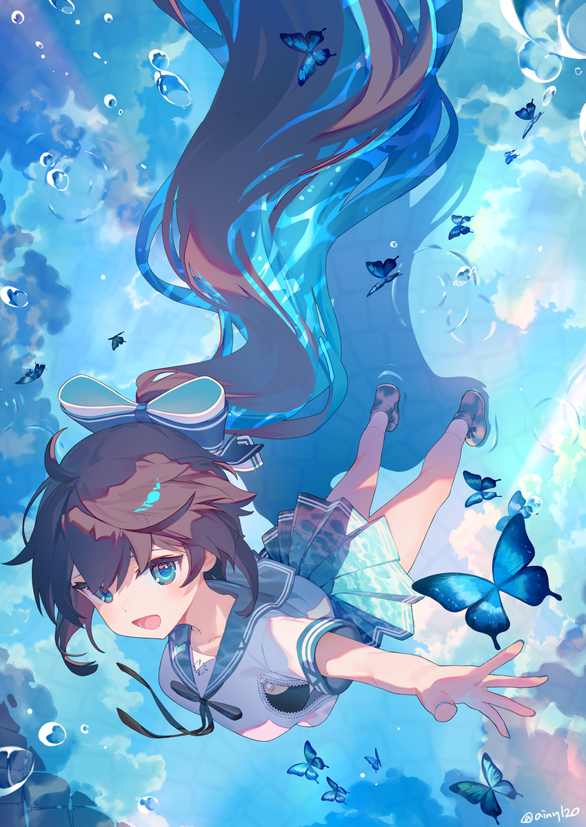 This is a pixiv picture whose title is 蝶の夢.