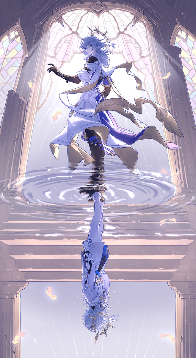 This is a pixiv picture whose title is reflection.
