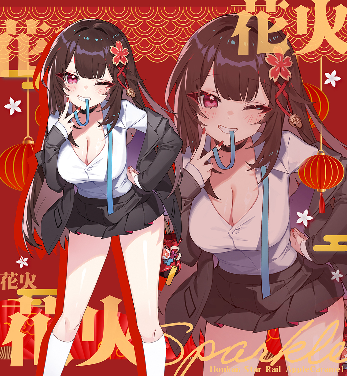 This is a pixiv picture whose title is 花火.
