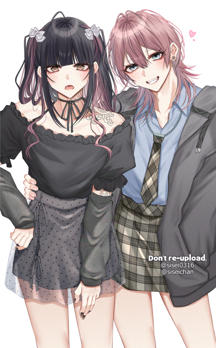 This is a pixiv picture whose title is 男ふたりで～す.