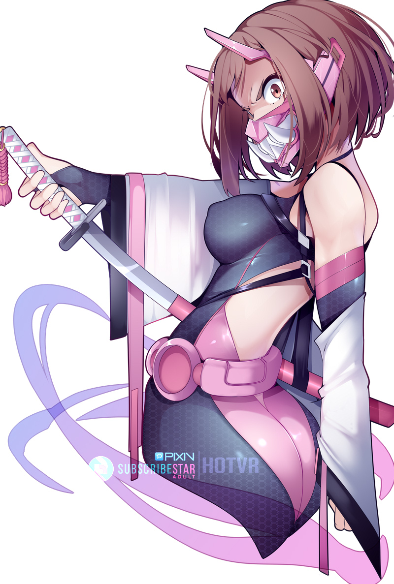 This is a pixiv picture whose title is Cyber oni Ochaco.