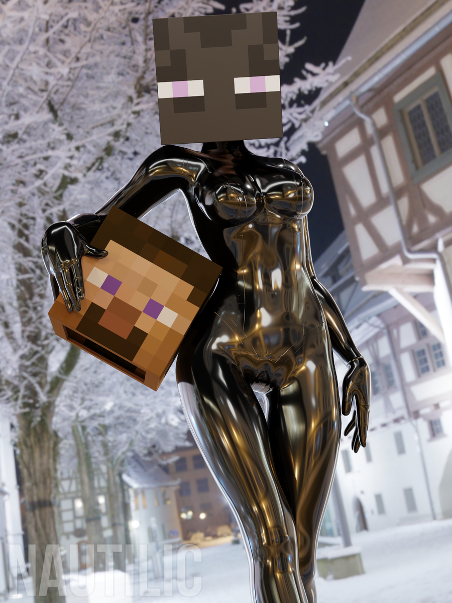This is a pixiv picture whose title is Enderman Cosplay.