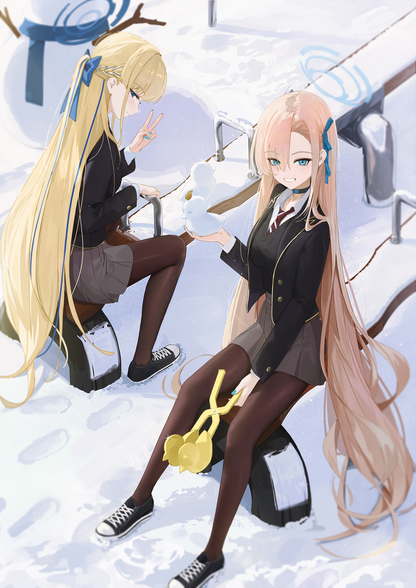 This is a pixiv picture whose title is トキ & アスナ & snowduck.