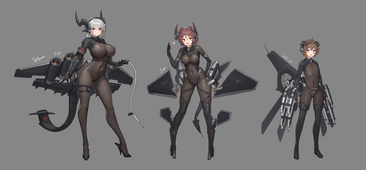 This is a pixiv picture whose title is 御三家.