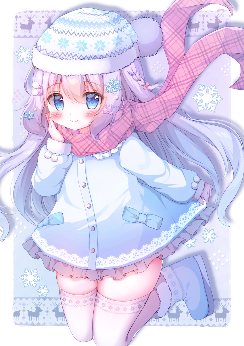 This is a pixiv picture whose title is 冬も可愛く🤍❄.