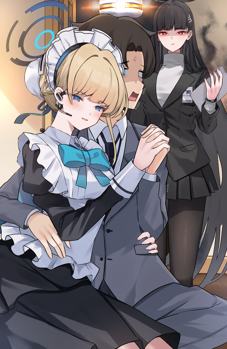 This is a pixiv picture whose title is 私の任務は先生とイチャイチャする事です♡.