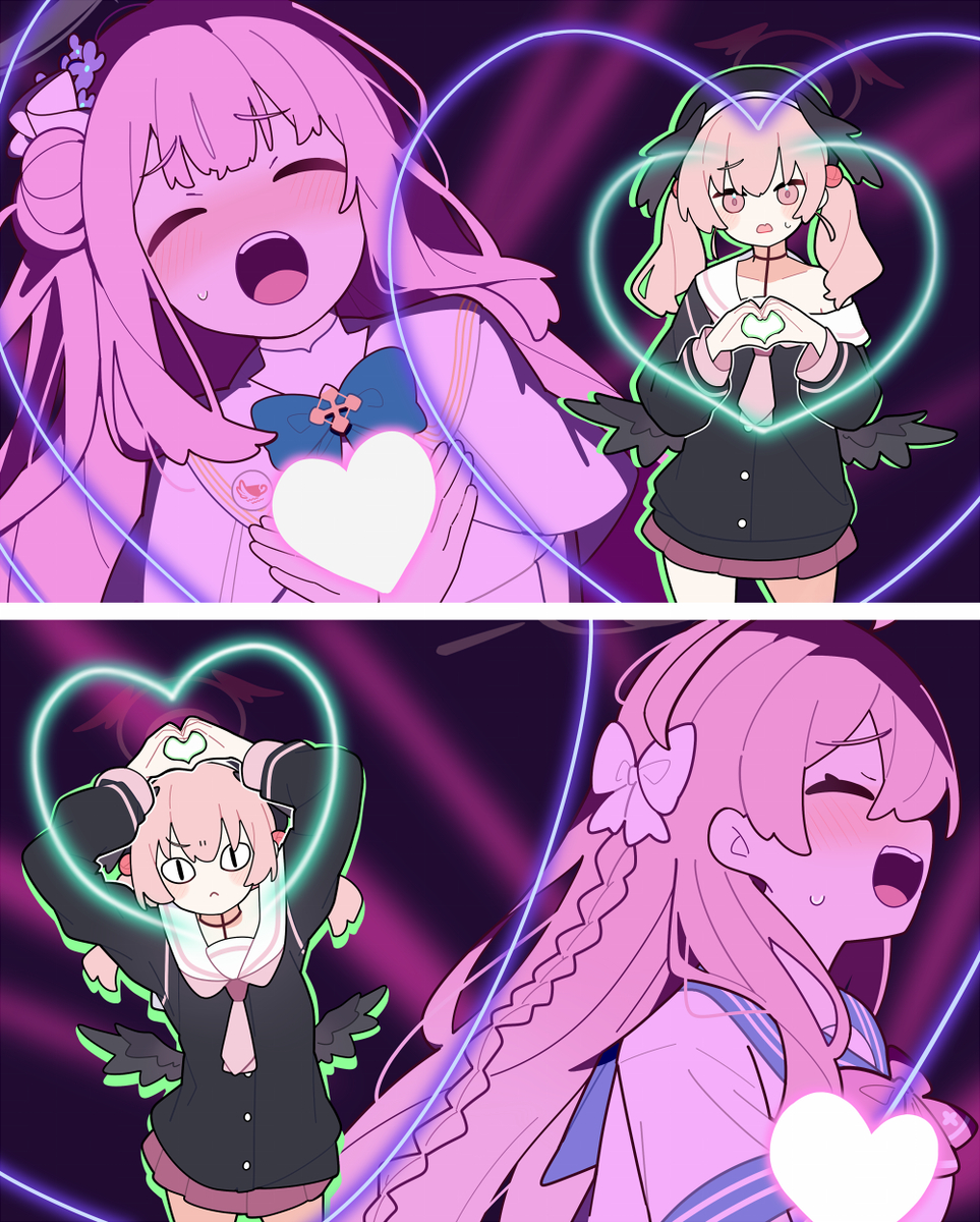 This is a pixiv picture whose title is コハルがハートマーク作るとイチコロな女たち….