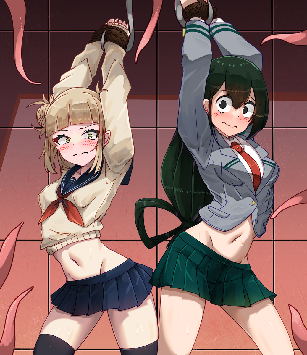 This is a pixiv picture whose title is (com) Toga and Tsuyu.