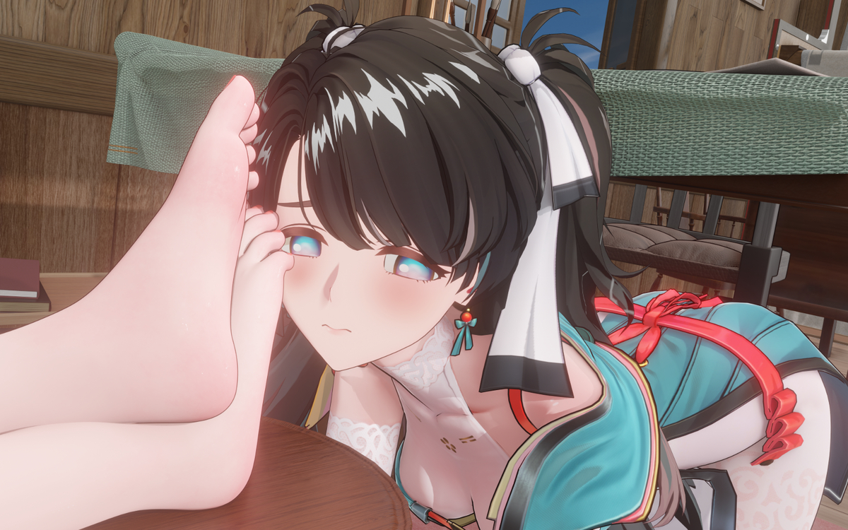 This is a pixiv picture whose title is （预览）潮妹与折枝的小游戏.