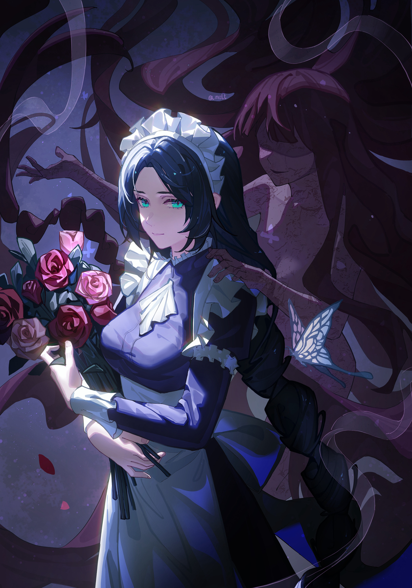 This is a pixiv picture whose title is 魔女的低语.
