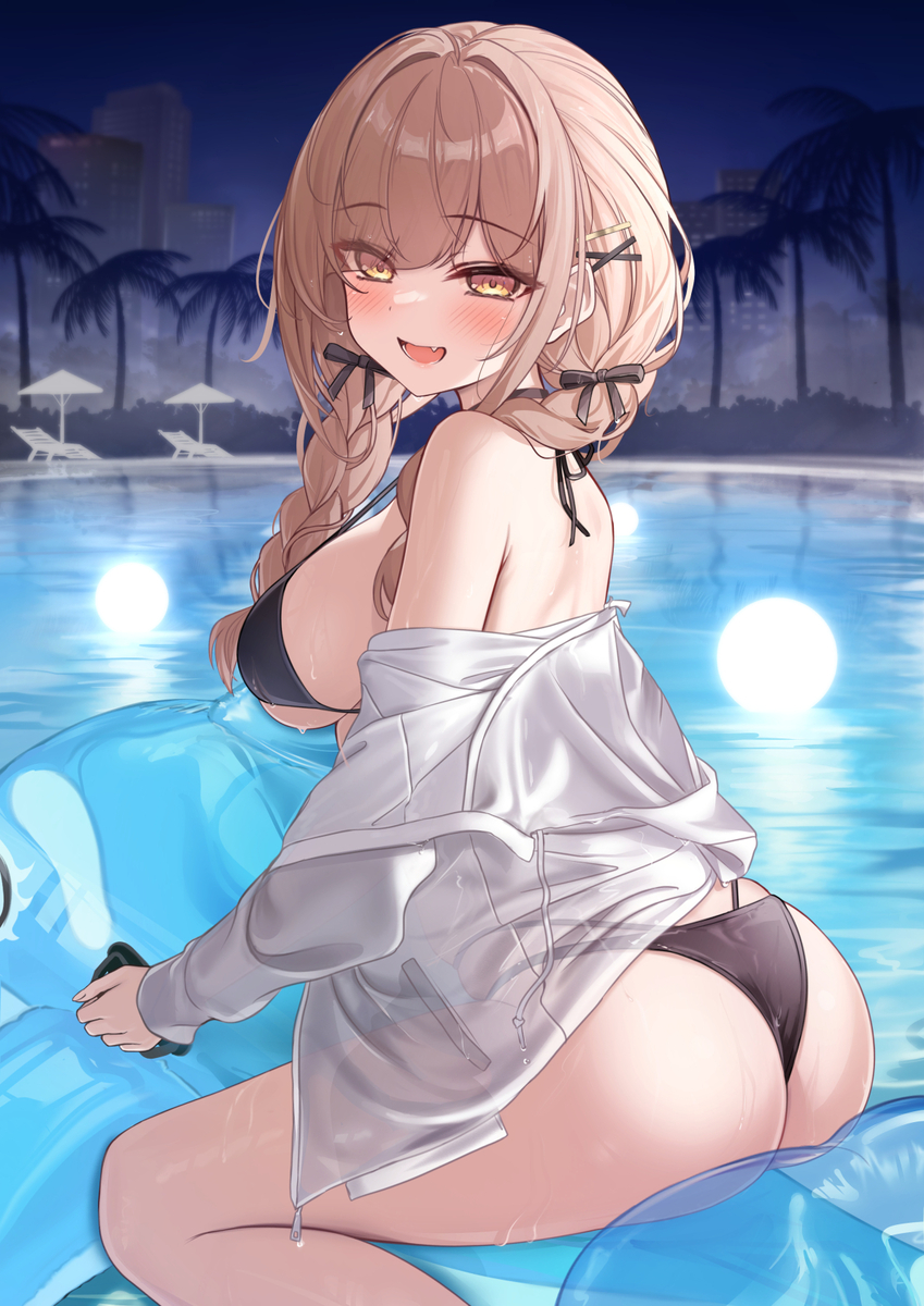 This is a pixiv picture whose title is この水着どうかな？少し大胆かもしれないけれど…♡.
