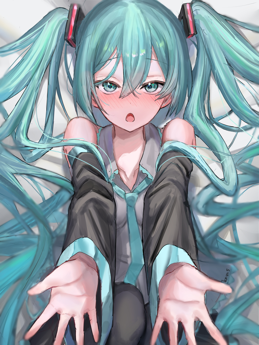 This is a pixiv picture whose title is 「わ、私を抱き枕にすればゆっくり眠れると思います…」.