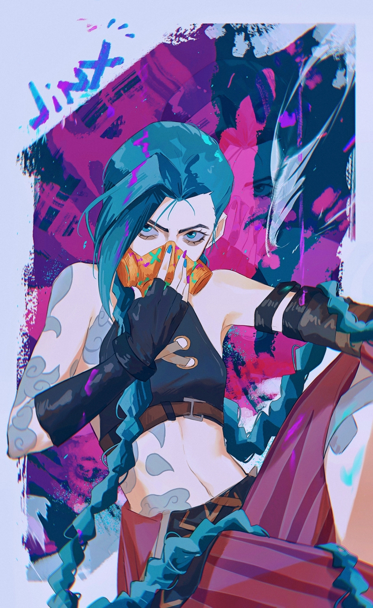 This is a pixiv picture whose title is Jinx💙💜！.