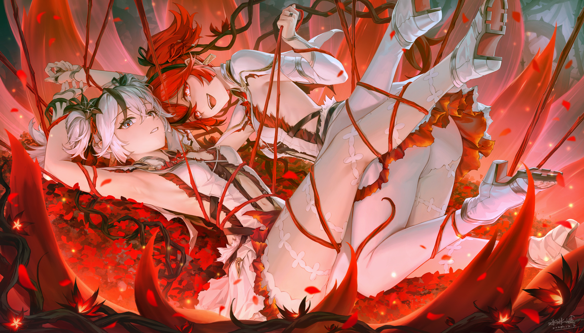 This is a pixiv picture whose title is 椿Camellya.