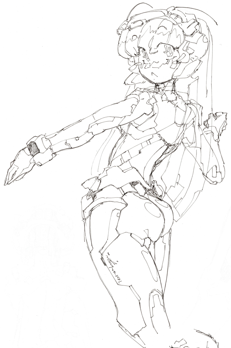 This is a pixiv picture whose title is メカ娘のおしり.