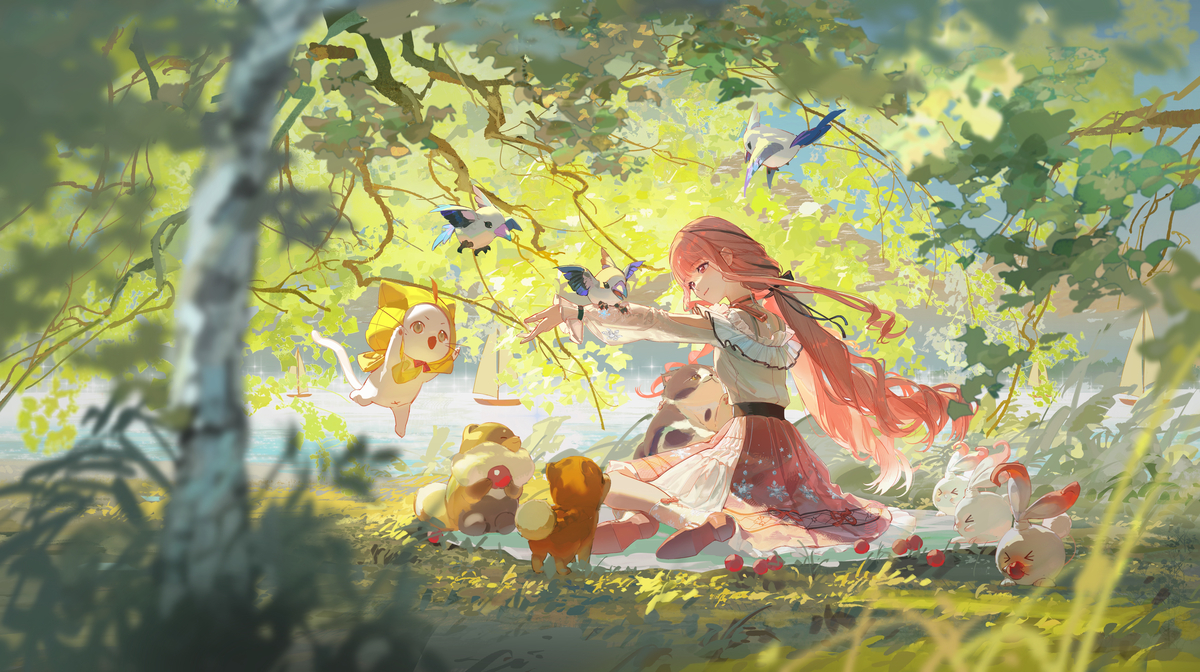This is a pixiv picture whose title is 湖畔应有小仙女w.
