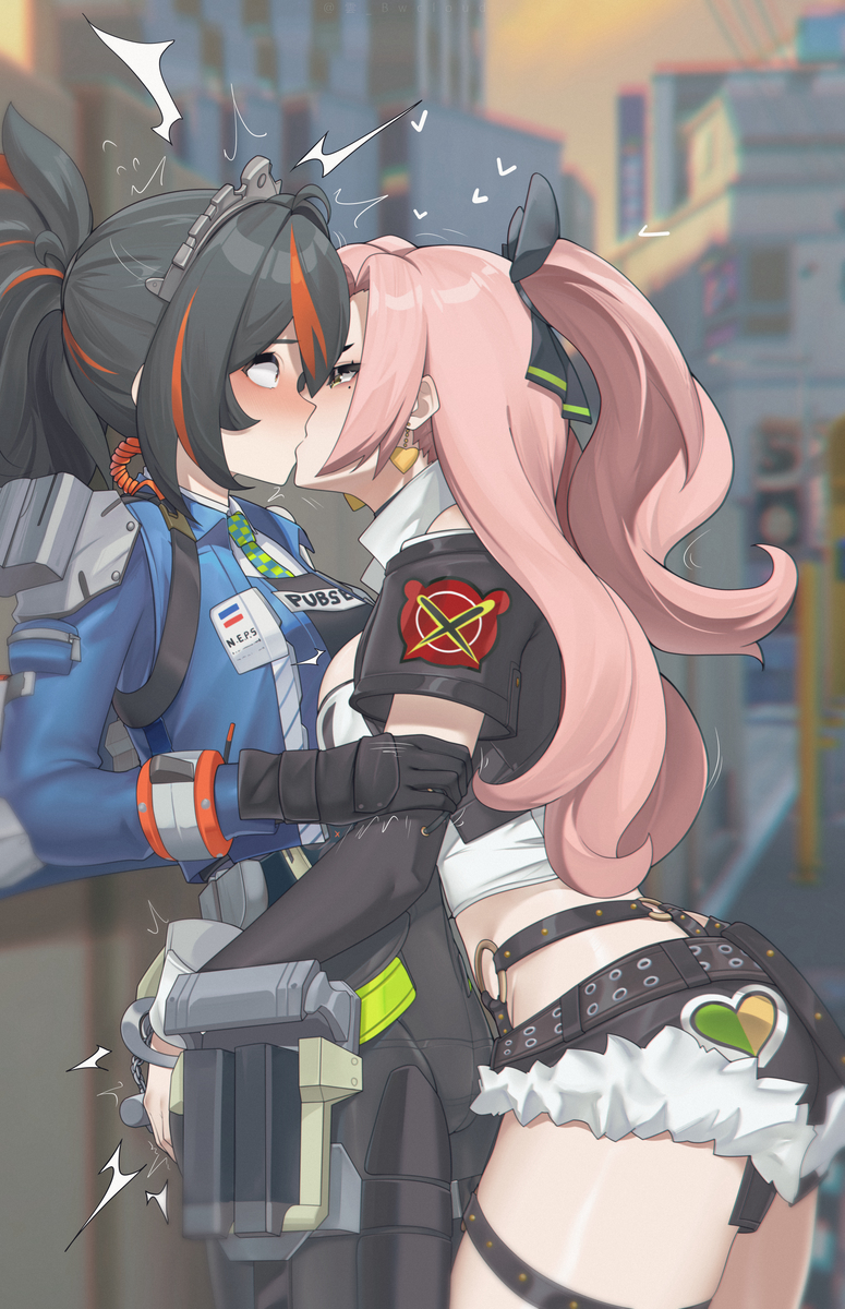 This is a pixiv picture whose title is ZZZ 朱鸢x妮可 ZhuYuan&Nicole.