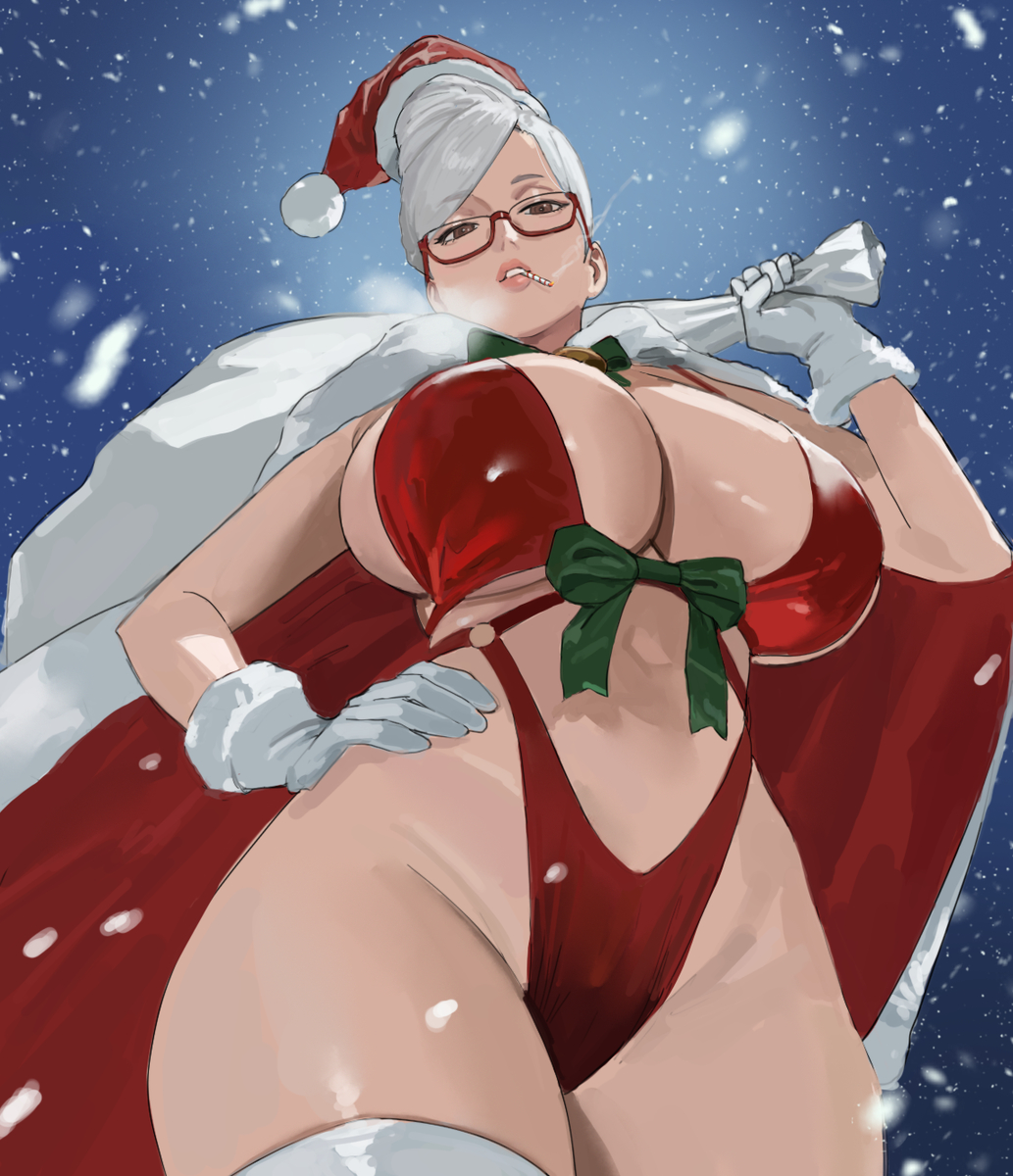 This is a pixiv picture whose title is 🎅🚬.