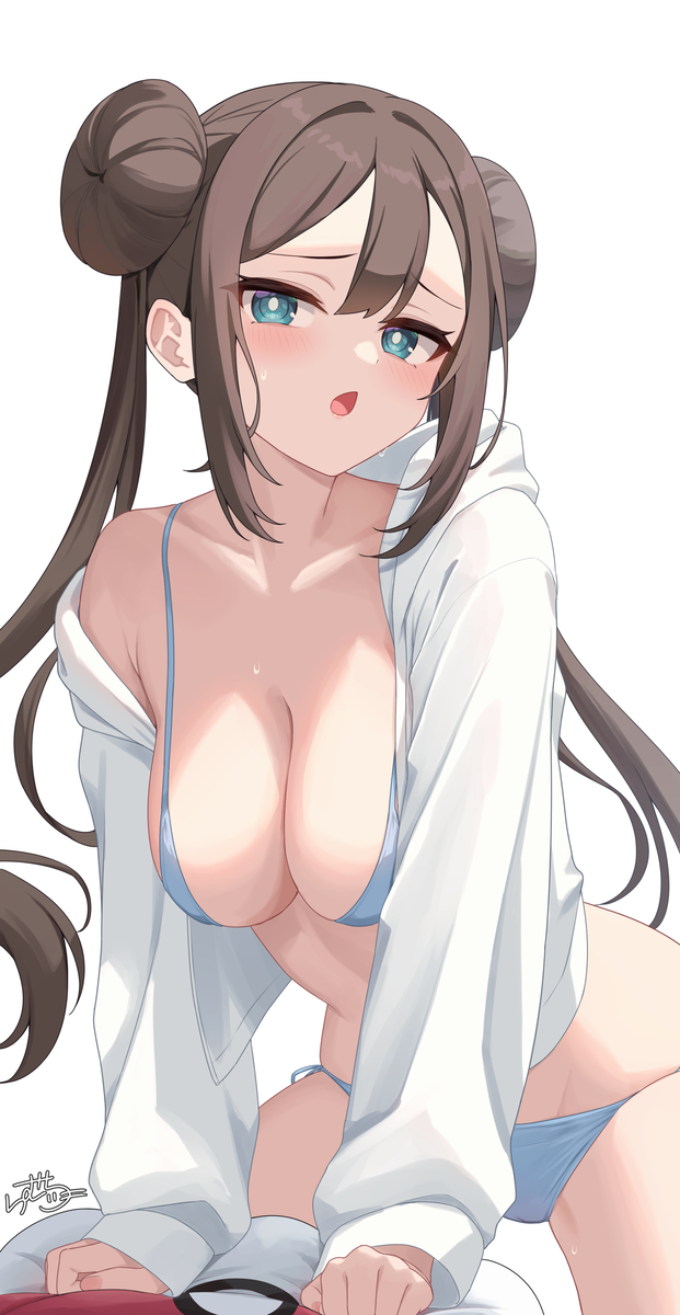 This is a pixiv picture whose title is 水着メイちゃん.